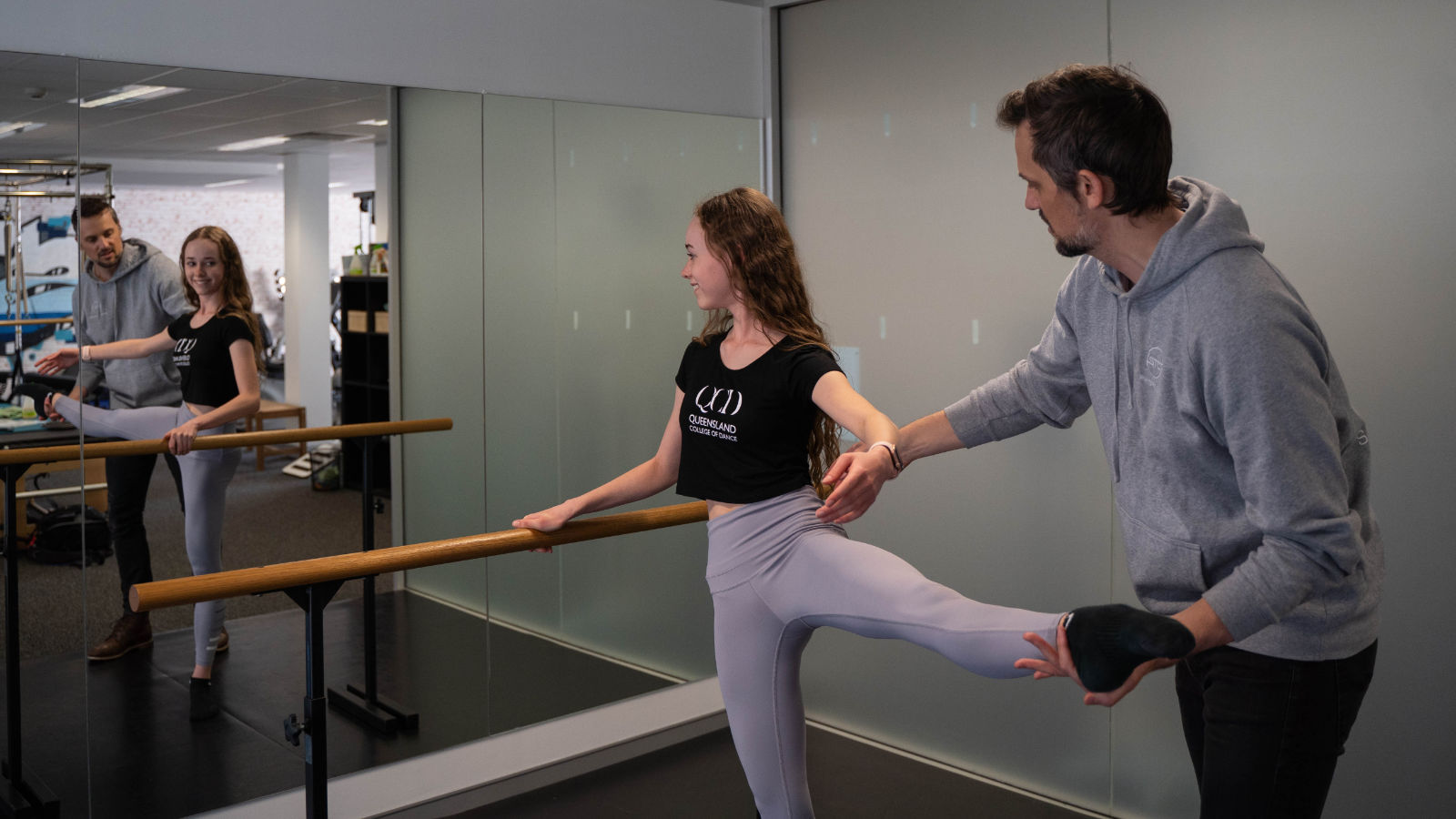Dancer being trained in the studio
